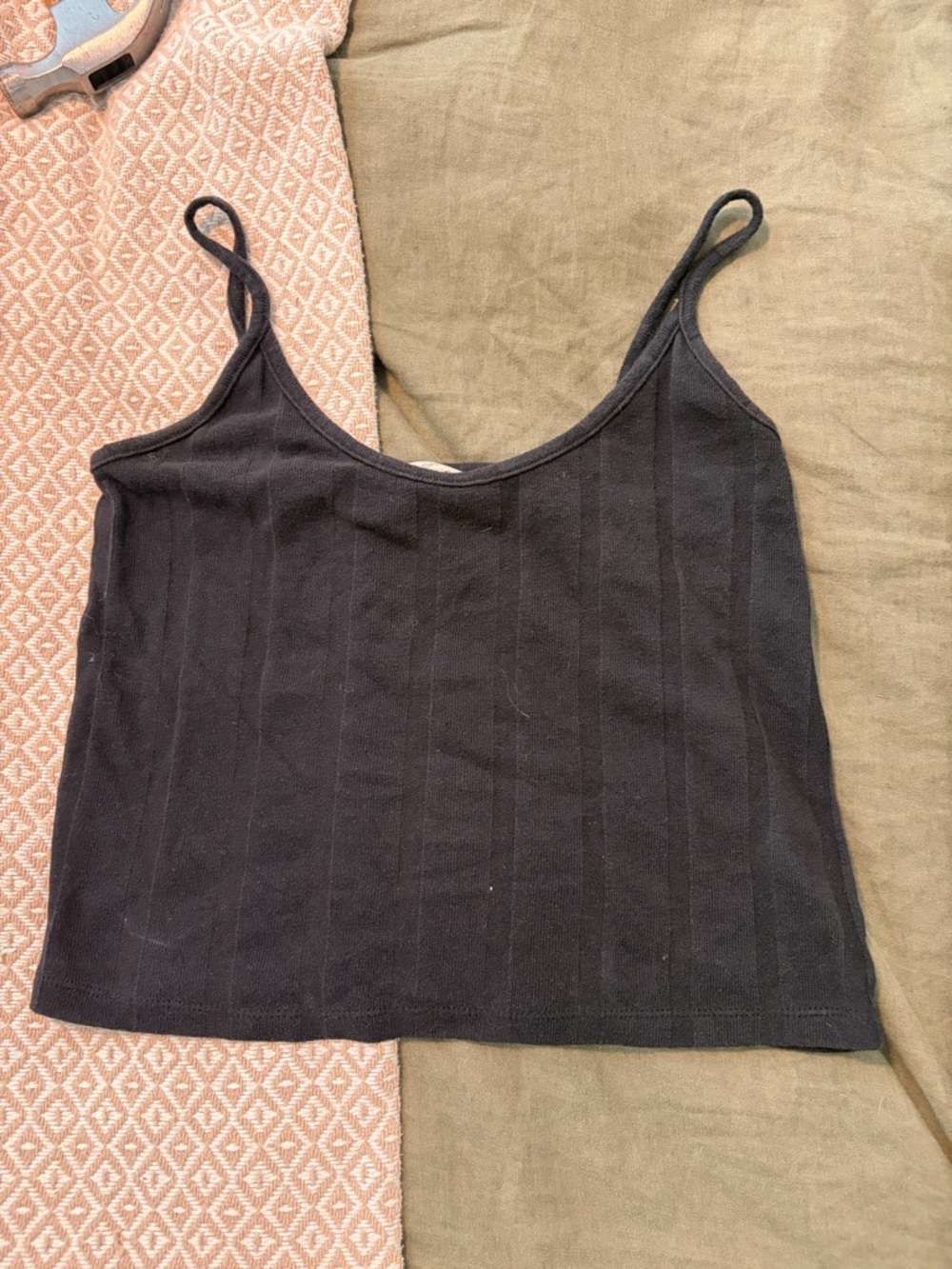 Madewell Black Ribbed Spaghetti Strap Tank Top - Women's